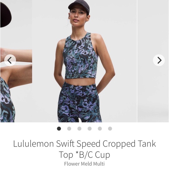 Lululemon Swift Speed Cropped Tank ~ Size 10 ~ Flower Meld Multi ~ NWT - Picture 8 of 11